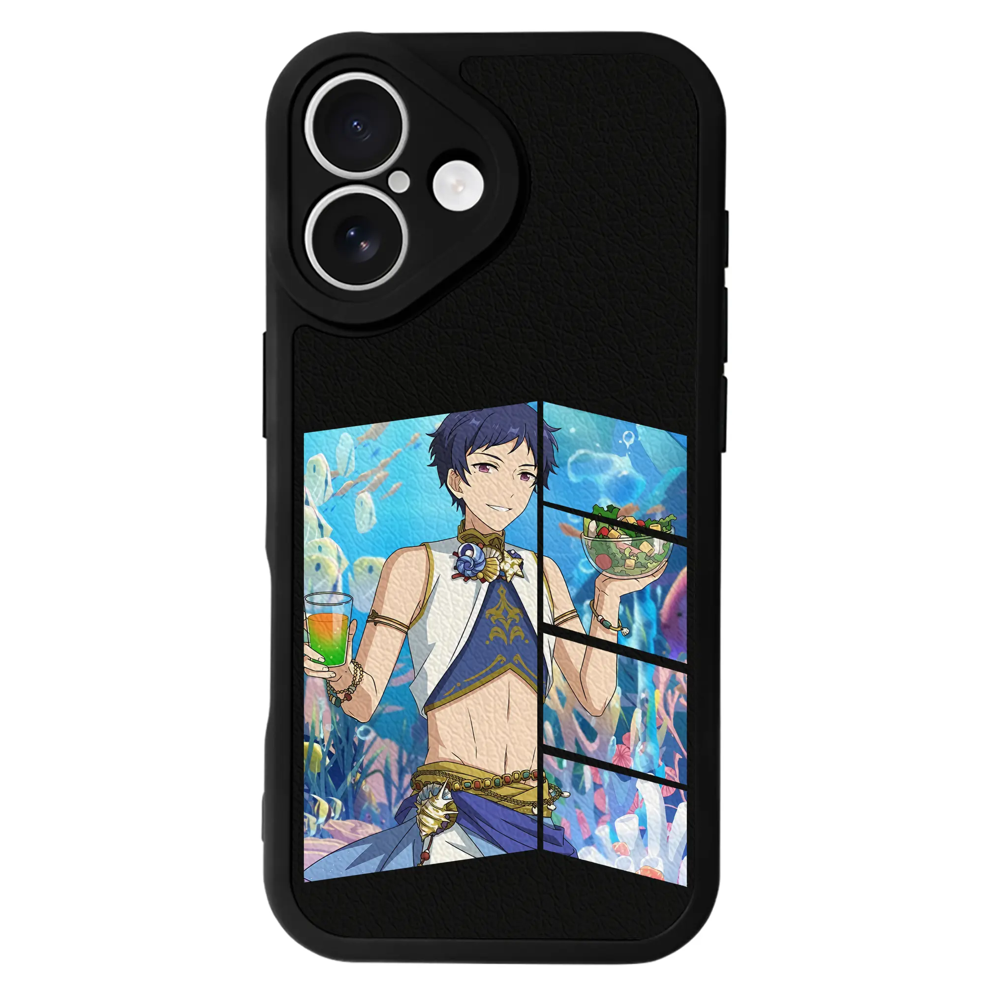 あんさん ぶる グッズ fine 伏見弓弦 - IPhone 16シリーズ対応 ・ シリコンスマホケース ・ レザー調 ・ 高精度フィット ・ 耐衝撃 ・ ワイヤレス充電対応 ・ 精密カット